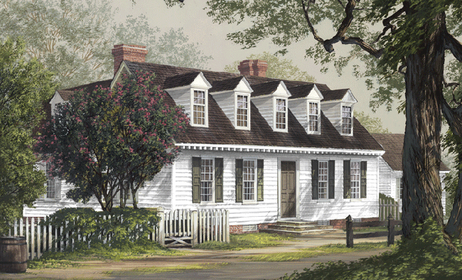 E Poole Designs Colonial Virginia House, Virginia Farmhouse House Plans